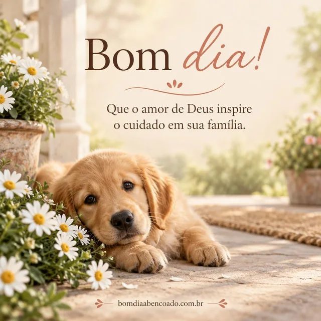 Carinho para alegrar o dia: Que o amor de Deus inspire o cuidado em sua família. Imagem genérica, sem nome pessoal.